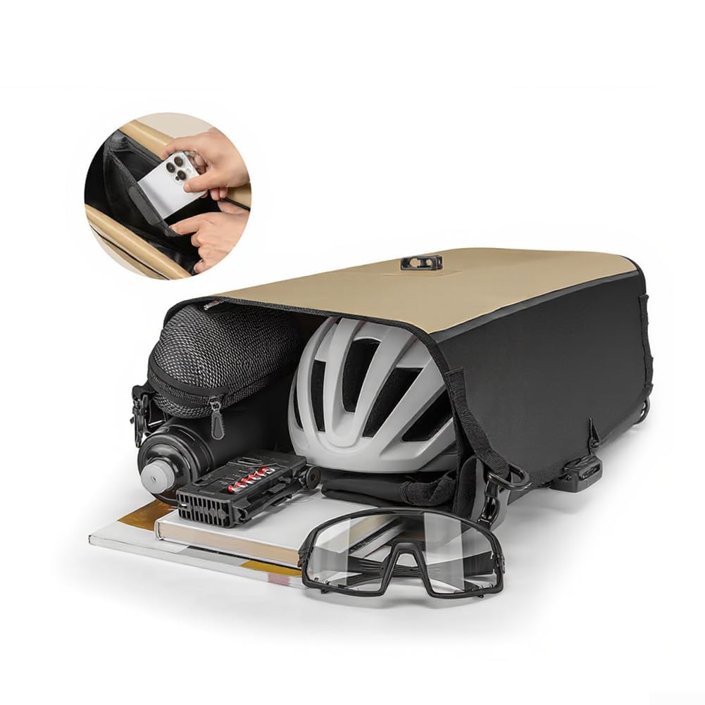 Bolsa para sillín de bicicleta, 28 L, impermeable, para bicicleta de carretera, bicicleta de montaña, con cierre plegable y hebilla de aluminio de liberación rápida (negro)