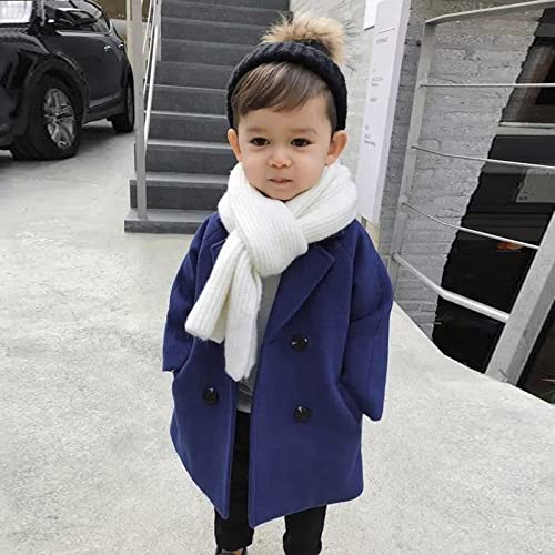 Toddler Cardigan Coats Baby Boys Girls Buttons Long Sleeve Fall Coats with Pockets Wool Collar Plain Jacket Tops3