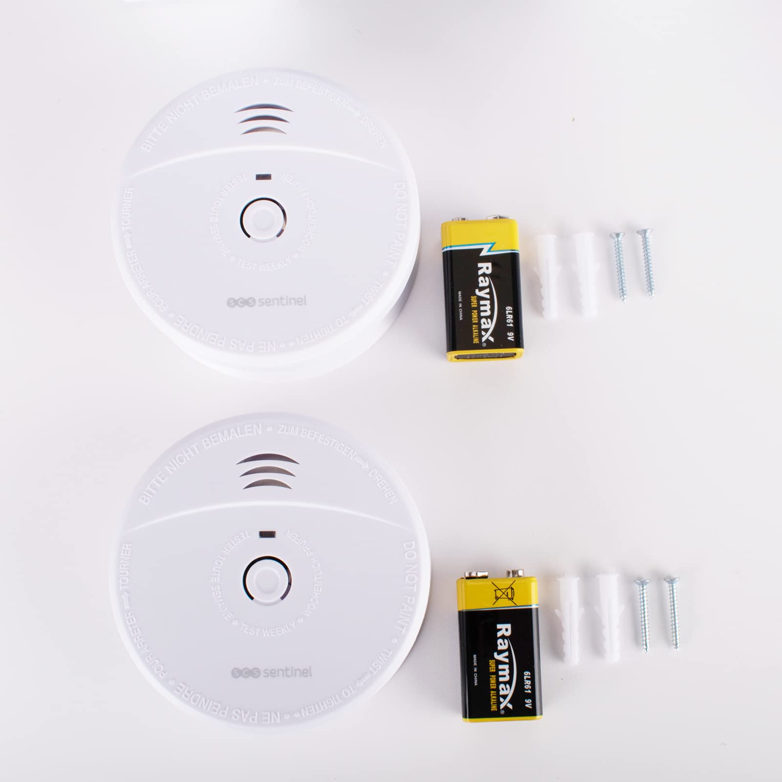 SCS Sentinel - SDA0042 - Confezione Da 2 Rilevatori Di Fumo Autonomi - Allarme Minimo 85 Db - Pulsante Di Autotest - Allarme Acustico Con Indicatore Visivo - Batterie Da 9 V - Smokealarm 5Y