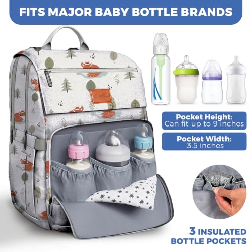 Image of PILLANI Baby Diaper Bag Backpack - Baby Bag for Boys & Girls, Toddler Backpack, Large Capacity Travel Diaper Bags w /Changing Pad, Waterproof Diaper Backpack - Best Shower Gifts for Boys - Baby Stuff