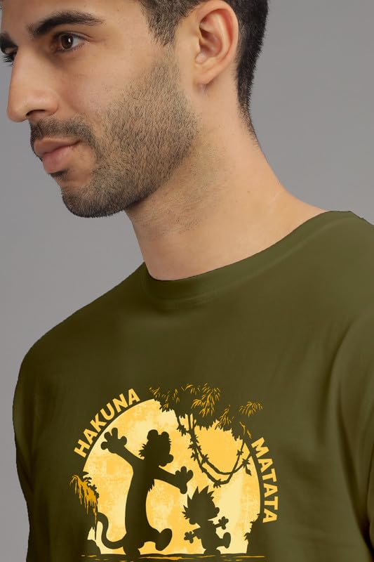 Image of XENOVAURBAN Men's Graphic Printed RN-HKM Round Neck Regular and Plus Size Cotton T-Shirt