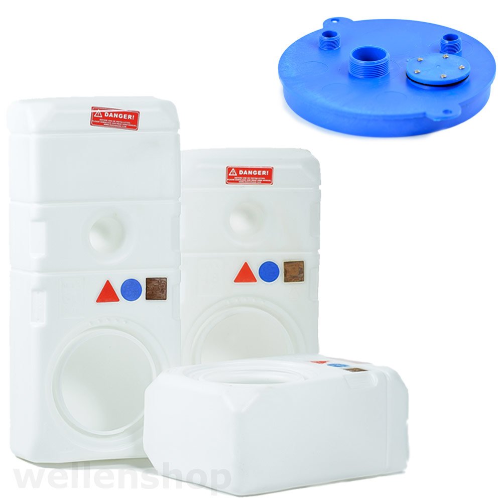 Nuova Rade Wasser-Tank Diablo + Wasser-Deckel & Anschlussflansch 37L / 48L / 60L / 70L / 82L Kunststoff Weiß Boot Wohnmobil Frischwasser-Tank Trinkwasser-Tank