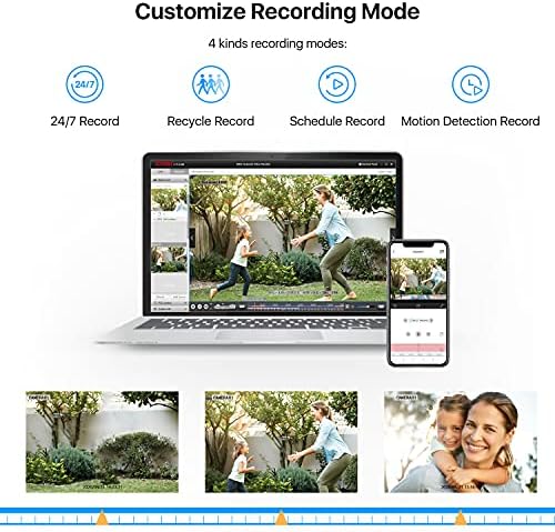 ZOSI 8CH CCTV Camera System with 4 x 1080P HD Outdoor Security Bullet Cameras NO Hard Drive 80ft Night Vision Motion Detection Remote Monitoring