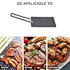 HOMOCONO Mini Nonstick Grill Pan for Barbecue and Camping Small Portable Square Bbq Roasting Pan for Outdoor Parties Heat-retentive Cookware with Handle for Family and Garden Use #2