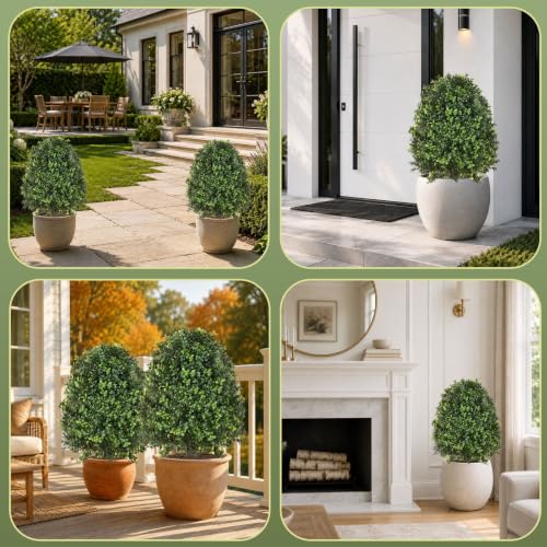 28.5inch Faux Boxwoods for Outdoor Planters, UV Resistant Boxwood Topiary | Faux outdoor plants uv resistant, outdoor plants artificial for porch, fake outdoor plant, artificial boxwood plants outdoor - image 5