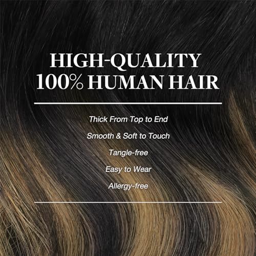 Image of GOO GOO Clip in Hair Extensions Real Human Hair Balayage Remy Extensions
