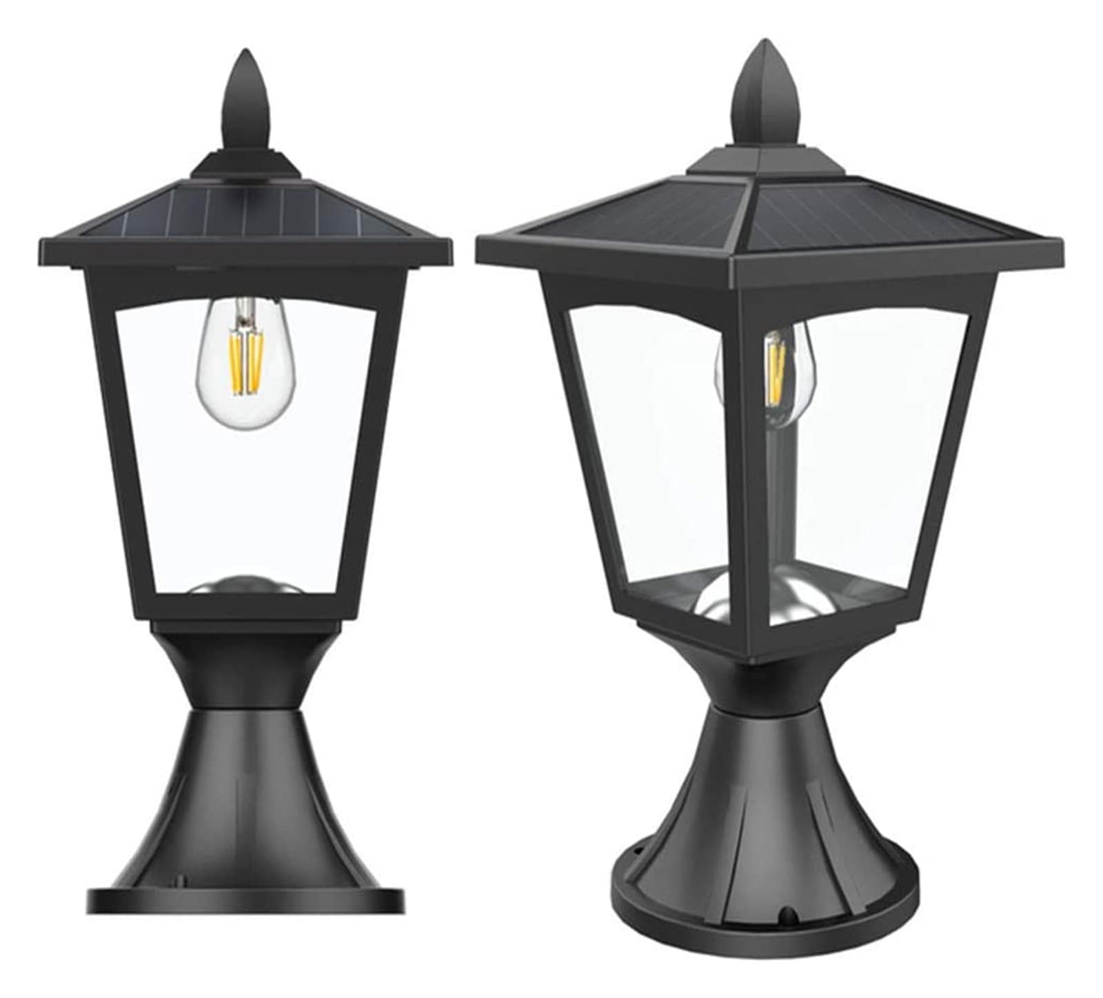 Lampada da cortile Luci a colonna solare Luce pressofusa per esterni Lampada da palo in alluminio impermeabile Luci da patio per villa Illuminazione da giardino Decorazione Evidenziare Lampada da