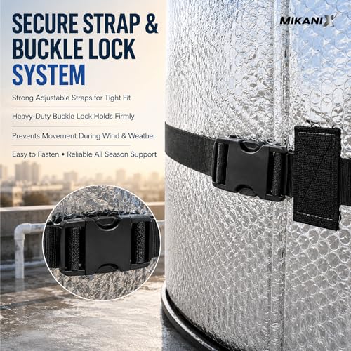 Image of MIKANIX Premium Insulated Water Tank Cover for 1000L Tank | Weatherproof Thermal Water Tank Jacket Protective Sleeve | Heat Reflective, Anti Freeze, Dustproof UV Protector for Outdoor Overhead Tanks