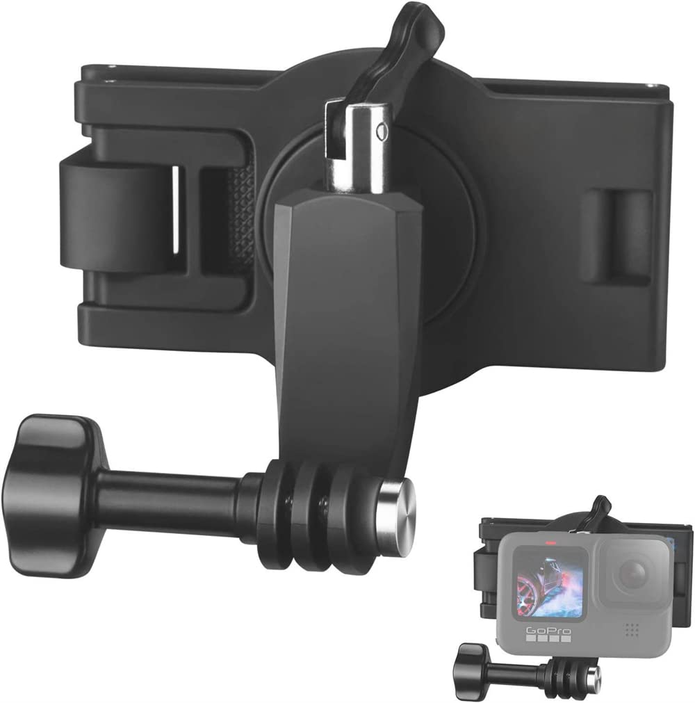 Backpack Shoulder Strap Mount Camera with Adjustable Shoulder Pad and 360 Degree Rotating Base Compatible with for Hero 9 / 8/ 7 / 6 / 5 / 4 /3+, for OSMO Action, for Xiaomi YI and Most Action Cameras