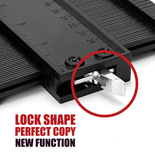 Saker Contour Gauge Profile Tool- Adjustable Lock-Precisely Copy Irregular Shape Duplicator - Must Have Tool for DIY Handyman, Construction (10INCH)