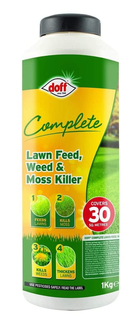 1kg Complete Lawn Feed,Weed & Moss Killer, 30 SQ M, Greens Lawns, Kills Moss, Kills Weeds, Thickens Lawns. — image 1