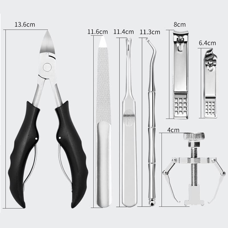 COOVS 2/4/7Pcs/set Ingrown Toenail Manicure Kit Ingrown Toenail Removal Correction Clippers Nail Corrector Foot Pedicure Tool (Color : 7pcs-Black B)