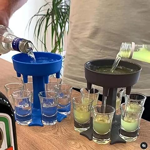 Prevently 6 Shot Glasses Dispenser and Liquor Holder Dispenser For Filling Liquids Drinking Games Wine Dispenser for Bar Cocktail Lifter Party Favors Cover