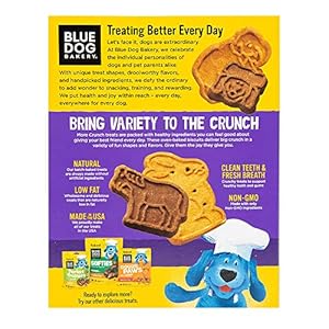 Blue Dog Bakery Natural Dog Treats, More Crunch Large, Assorted Flavors, 18oz Box, 1 Box Blue Dog Bakery Natural Dog Treats More Crunch Large Assorted Flavors 18oz Box 1 Box