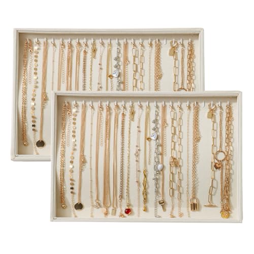 Image of Large Velvet Jewelry Tray Display Drawer Inserts 2 Pack