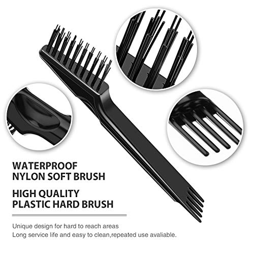 2 Pieces Hair Brush Cleaning Tool Comb Cleaning Brush Comb Cleaner Brush Hair Brush Cleaner Mini Hair Brush Remover For Removing Hair Dust Home And Salon Use (Wooden Handle Rake, Black) #TOP1