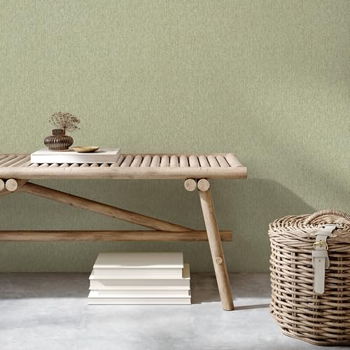 CROWN M1867 Harris Texture Luxury Textured Wallpaper, Green, 52 x 1005 cm - Image 3