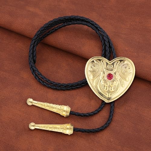 Image of Bolo Tie for Men Women Western Cowboy Bolo Tie Heart Necktie Cowboy Carter Fan