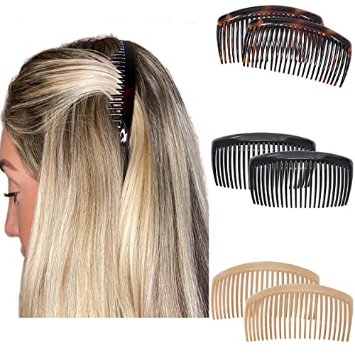 Camila Paris Hair Side Comb 3 Colors 4" Large French Twist Hair Combs Clips