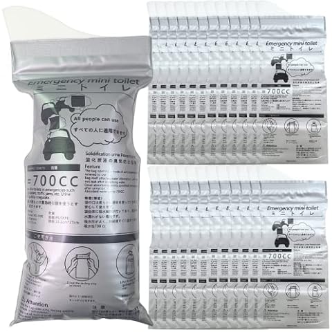Alled Einweg-Urinbeutel, 24 Stück 700 ml Urinbeutel für Unterwegs Camping, Reisen, Outdoor, Urinal, Toilette, Stau, Notfall, tragbar, Auto, Erbrochenes Tasche, Gel für Männer, Frauen Cover