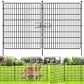 15 Panels No Dig Fence with Gate, 32 in(H) X 36 ft(L) Garden Decorative Fence Animal Barrier for Dogs, Rustproof Metal Garden Edging Border for Outdoor, Yard, Patio, Black