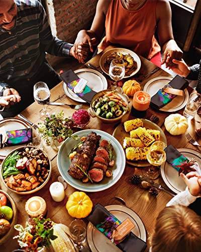 6 Pcs Soft Cloth Napkins, Napkins Cloth Washable, Pop Art Style Colored Horse Reusable Dinner Napkins For Wedding, Party, Easter, Dinners (20"X20") #TOP2