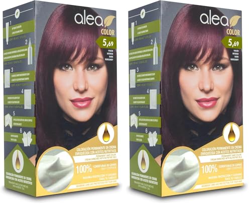 ALEA - Tinte Pelo Mujer - Alea Color - Nº 5.69 K - Color Violín Intenso - Coloración Permanente en Crema - con Aceite de Argán y Macadamia - Cobertura de Canas - Máxima Protección y Cuidado