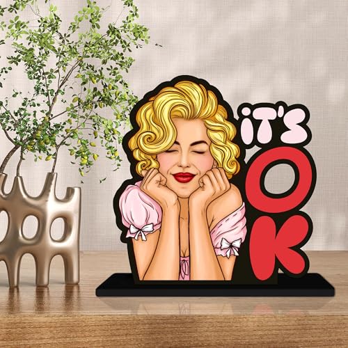 Image of Artvibes it's OK Inspirational Quotes Table Decor for Office Desk | Home Decoration Items | Living Room | Modern Art Wooden Showpiece Decorative Gift item (SP 1186)