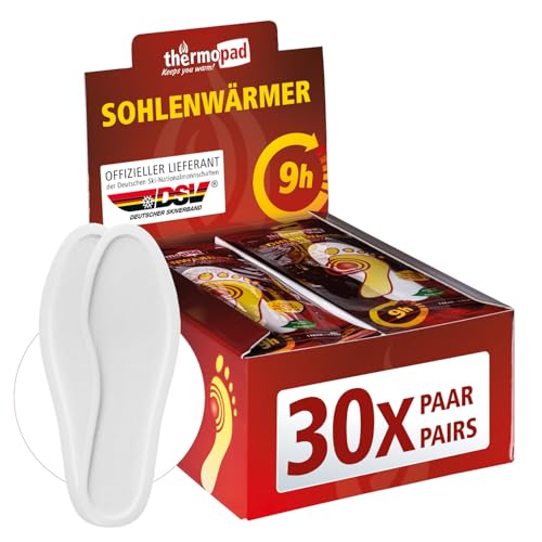 THERMOPAD Sohlenwärmer - DAS ORIGINAL: 5, 10 oder 30 Paar Wärmepads (erhältlich in 5 Größen) - Einlegesohle für 9 Stunden...