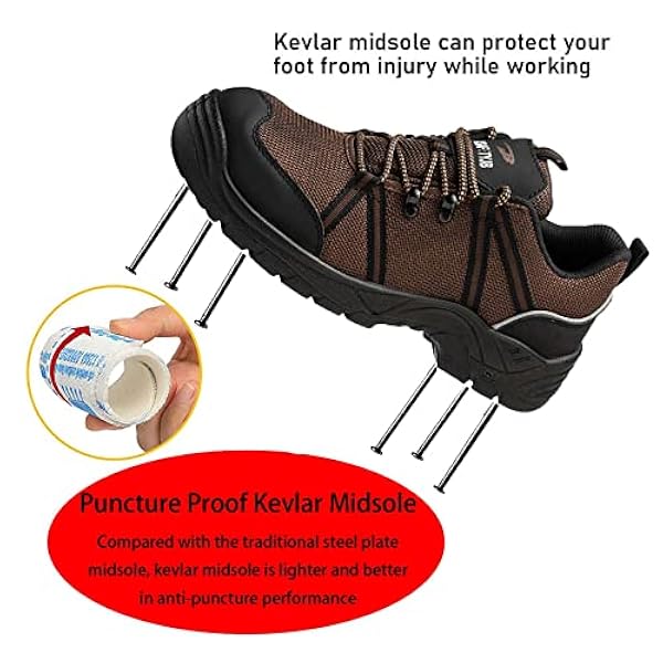 Veiligheidsschoenen Werkschoenen,Veiligheidsschoenen Met Stalen Cap Beschermt De Voeten Tegen Vallende Of Rollende Voorwerpen,brown▁47