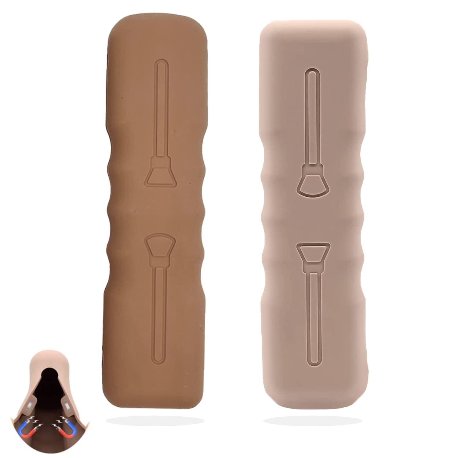 ZEACCT 2 Piezas Soporte de Cepillo de Maquillaje de Viaje, Cepillo de Maquillaje de Silicona Bolso, PortáTil Soporte de Cepillo de Maquillaje, Estuche Organizador Lavable, para Que Viajan Uso Diario