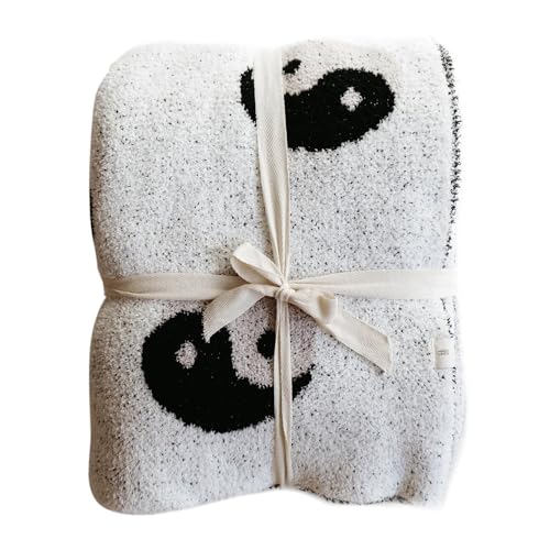 Image of forever french Baby Plush Blanket | for Infant Toddler and Newborn | Receiving Blanket | 100% Microfiber Feather Yarn | Soft Warm Cozy for Crib Stroller & Travel | 45"x45" (Ying Yang)