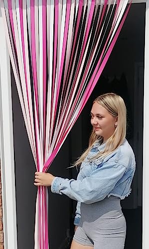 Holland Plastics Original Brand Heavy Duty Bug Fly Strip Door Blind - 100Cm wide x 200cm long Wide. Complete with Self adhesive hooks for plastic frames- 'Ballet Dancer'