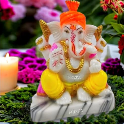 Image of Home Decor | Ganesha Idol | Ganpati for puja Room |Ganpati Idol Showpiece | Ganpati Idol for Gifting | Height 12.5 cm ; Length 9.5 cm ; Width 4.5 cm