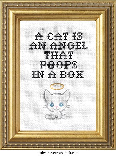 Subversive Cross Stitch 'A Cat is an Angel' Deluxe Kit