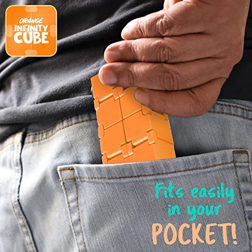 image for SMALL FISH Fidget Toy Infinity Cube Orange for Stress Relief and Anti-