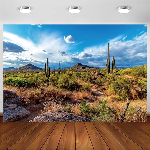 Fondo fotográfico cactus desierto 7x5ft con plantas y dunas miniatura 6