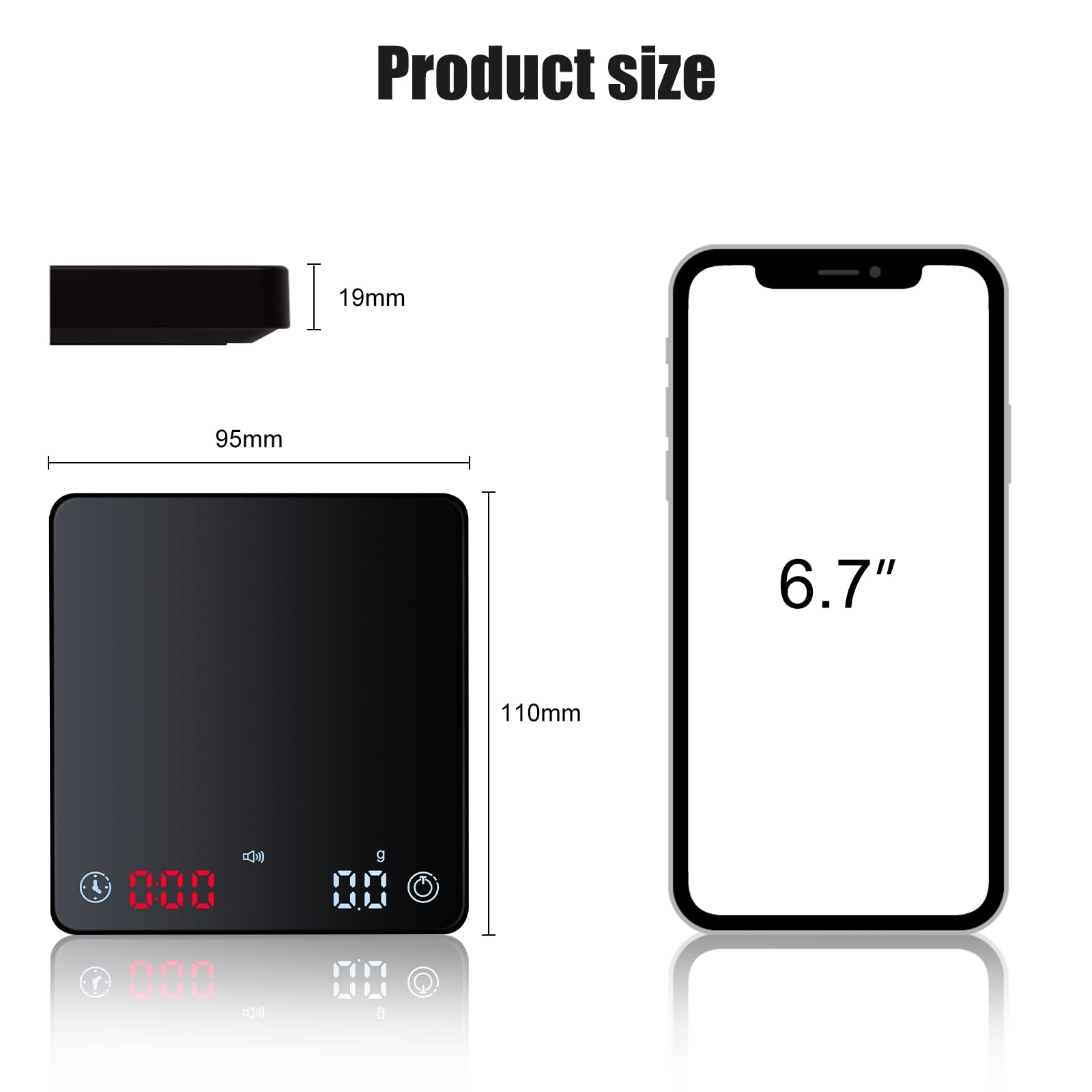 Mini waga do kawy z timerem i ładowarką USB, 2 kg/0,1 g, precyzyjna waga espresso, przenośna cyfrowa waga kuchenna z wyświetlaczem LCD/timerem