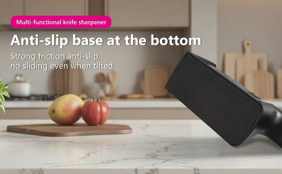 Miniatura 4 de Afilador de cuchillos doméstico afila cuchillos de cocina, cuchillos de chef, tijeras. 3 etapas con carburo de tungsteno y cerámica. Fácil de usar