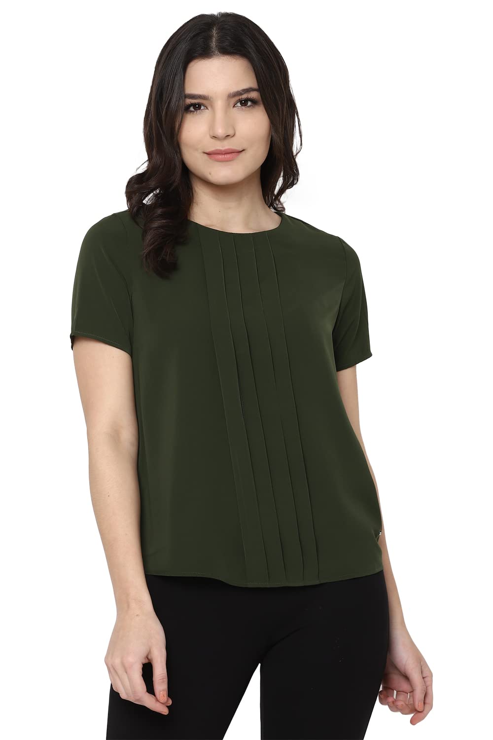 allen solly Women's Polyester Solid Regular Fit Blouse-picture-11