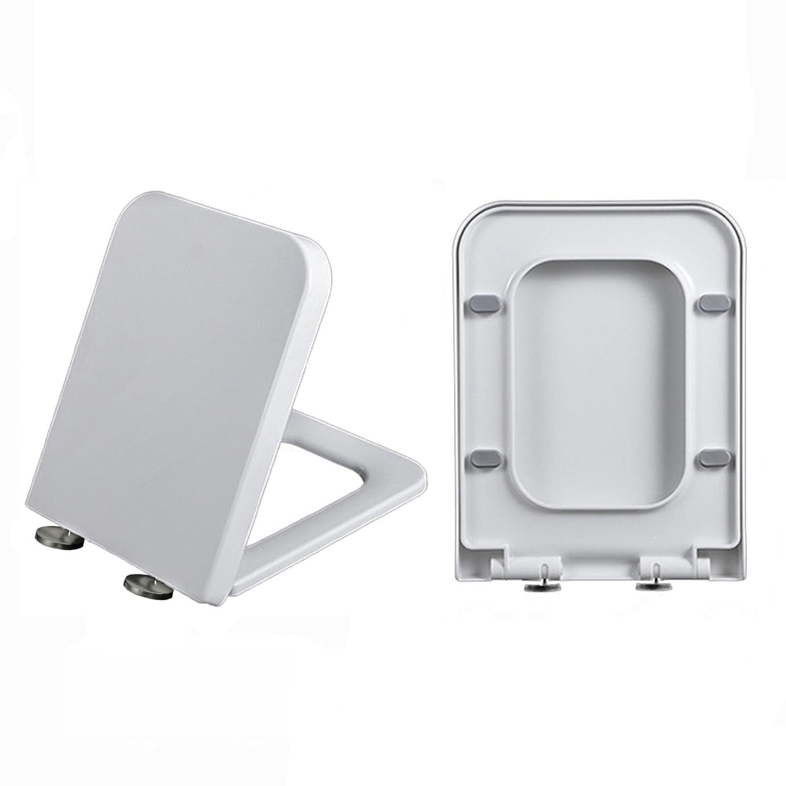 Dxpsxjl One Color White Toilet Seat, Adjustable Hinges Easy Clean, Lightweight, Durable, Portable, User-Friendly, Compact Lightweight Build, Soft, Close, Square, Quick, Release