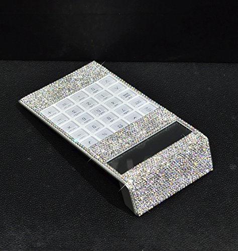 Bestbling Bling Bling Crystal Decorative Office Calculator With Calendar Time Alarm Clock For Fashionable Desk Accessory, Office Or Home Gift (Silver) #TOP4