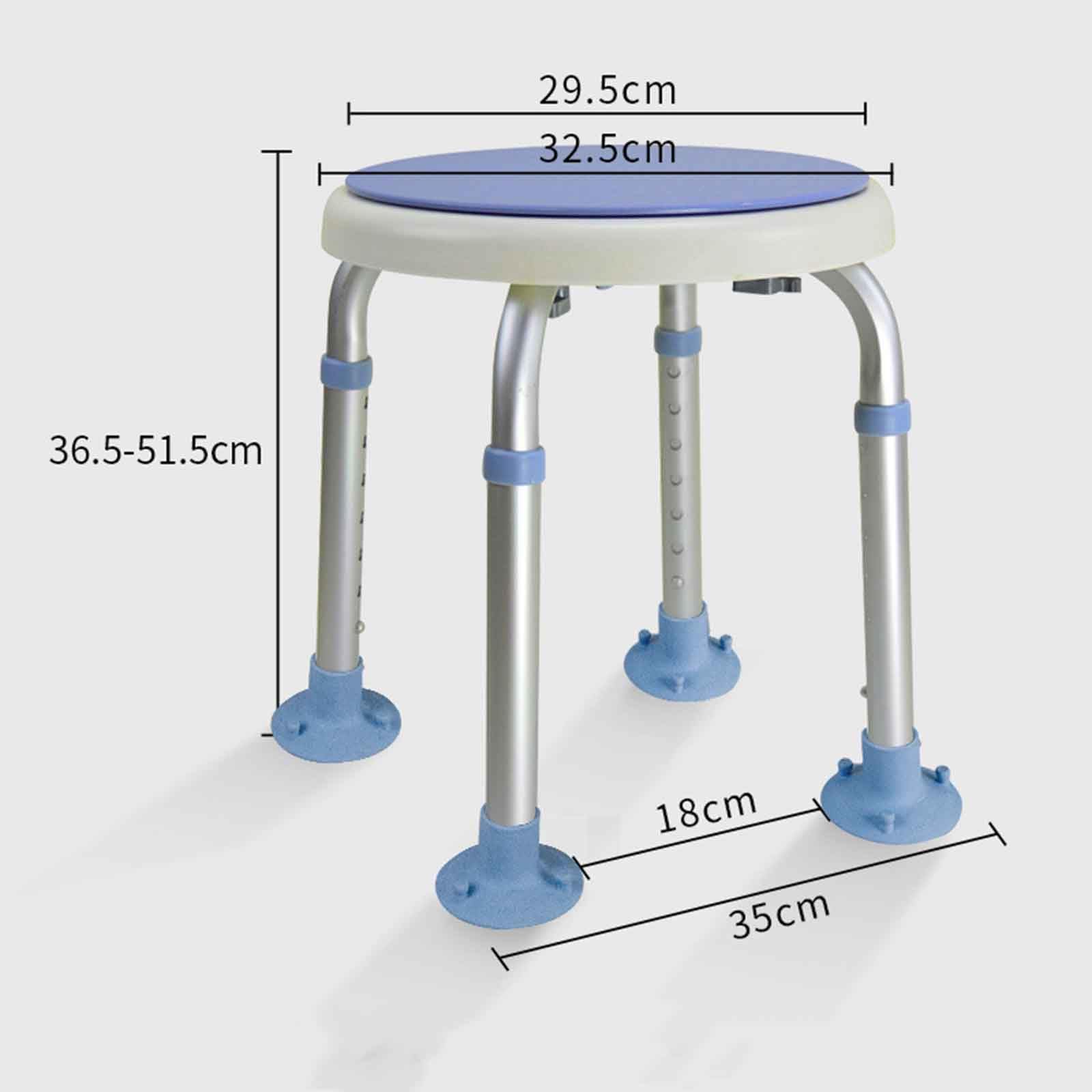 Herramienta-Free Assembly Ajustable giratoria Ducha Taburete y bañera Asiento con Anti-Deslizamiento de Goma Consejos, Taburete de Ducha para Ancianos, discapacitados,Suction Cup Type