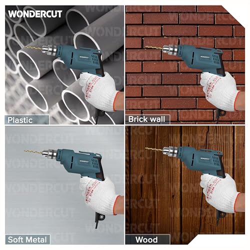 Image of WONDERCUT 550W, Electric Drill WC-EDRF10-B, 100% Copper Motor, 2800 RPM, 10 mm Chuck, Forward /Reverse with Variable Speed Control & 1 Pcs Pro Drill Bit (Blue & Black)