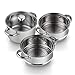 Cook N Home Stainless Steel Saucepan Double Boiler Steamer, 4Qt, Silver
