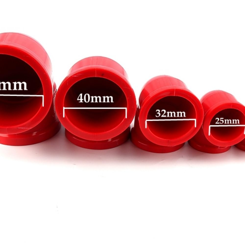 Złączki rurowe PCV, 2 szt. 20-50mm czerwona rura pcv 2-drożne złącze 90 stopni nawadnianie ogrodu równe kolanko adapter rurowy armatura rury wodnej(25mm)
