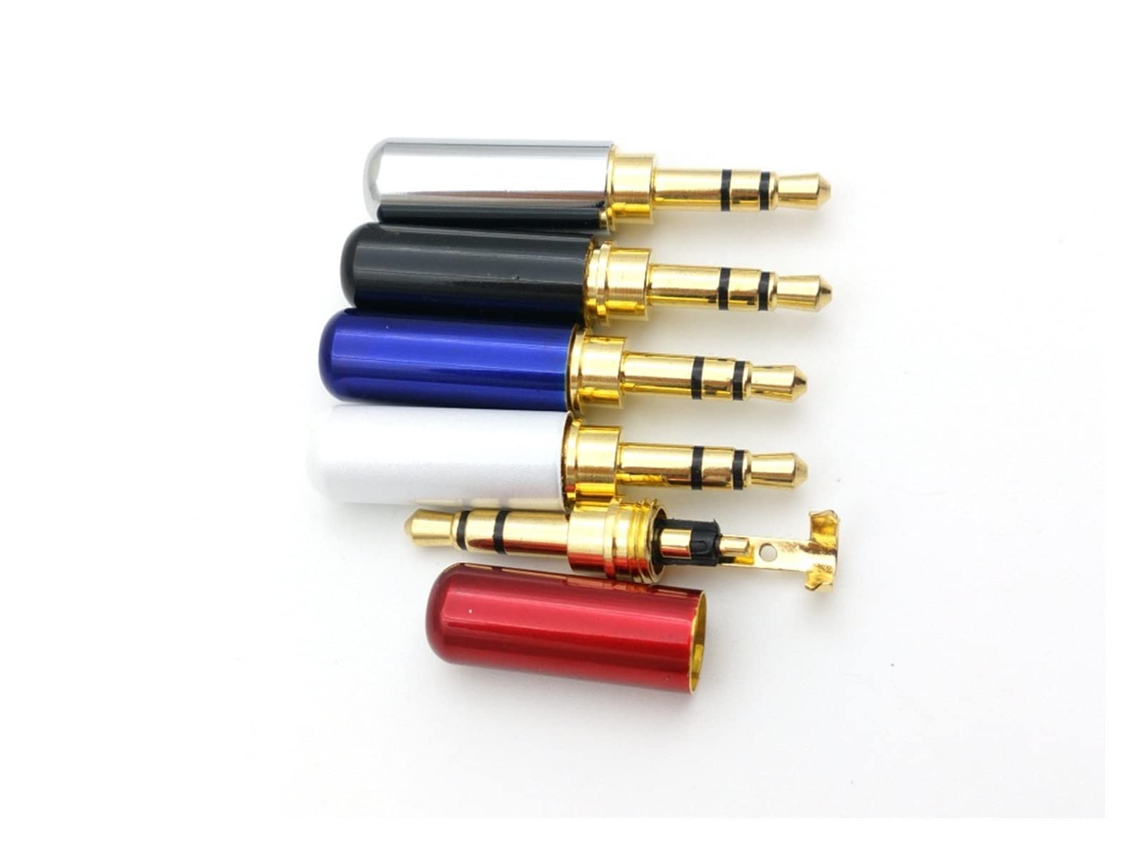 Nuevo 100 Uds 3,5mm estéreo 3 Polos Macho reparación Auriculares Jackcircular Conector 3 5mm Conector Jack