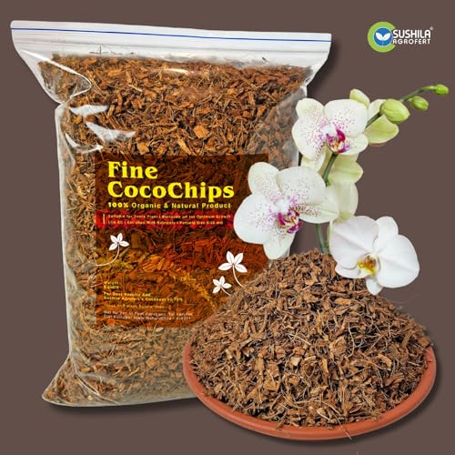 Image of Fine Coco Chips 1 Kg Natural Low EC Coconut Husk Chips Soil Enhancer for Gardening Expands to 20Kg Eco-Friendly Potting Mix Orchid & Houseplant Root Aeration Moisture Retention