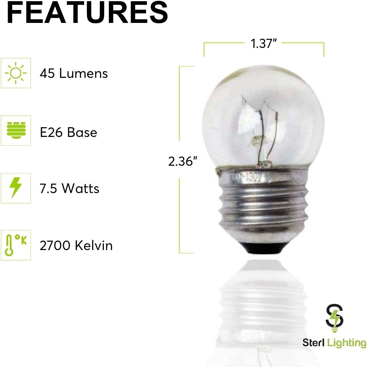 Flаѕh Sаlе Sterl Lighting – 7.5 Watt Light Bulbs S11 120V 2.36Inch 45 Lm Signal and Indicator E26 Round Night Lights Medium Base for Toys or Appliances Incandescent 2700K Warm White Clear – 12 Pack Nеw Arrіvаlѕ Sterl Lighting – 7.5 Watt Light Bulbs S11 120V 2.36Inch 45 Lm Signal and Indicator E26 Round Night Lights Medium Base for Toys or Appliances Incandescent 2700K Warm White Clear – 12 Pack