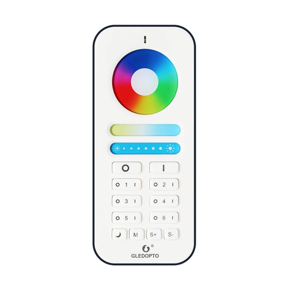 GLEDOPTO Gledopto 6 Zone Hand held RF Remote Control for RGB+CCT (Dual Warm White/Cool White) Lights (RC 6 Zone)